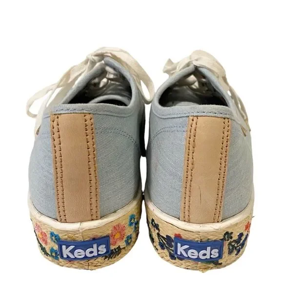 Keds x Rifle Paper Co. Rosalie Embroidered Triple Kick Sneakers in Size US 7 - Picture 10 of 15